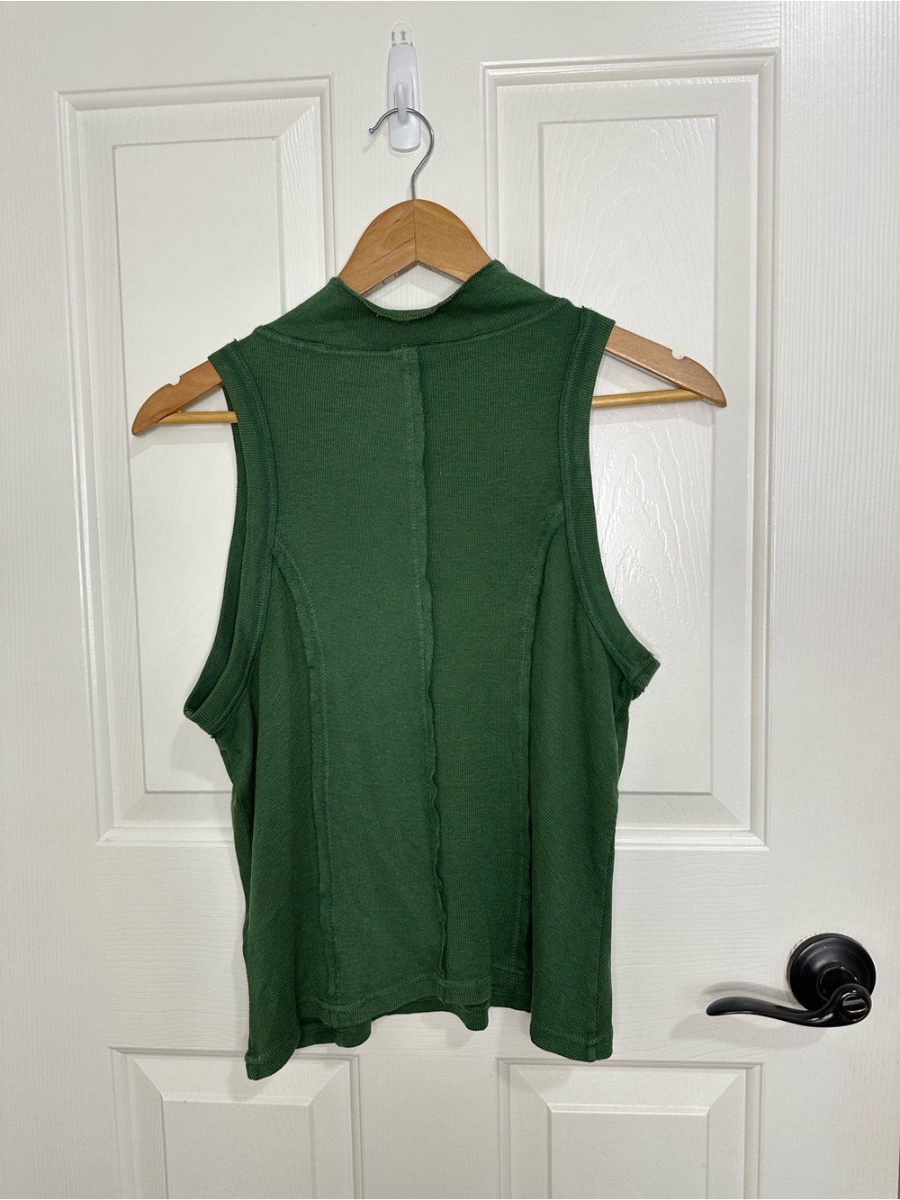 Pilcro Anthropologie Green Ribbed Cotton Modal Blend Mockneck Halter Top Sz M - Picture 4 of 8